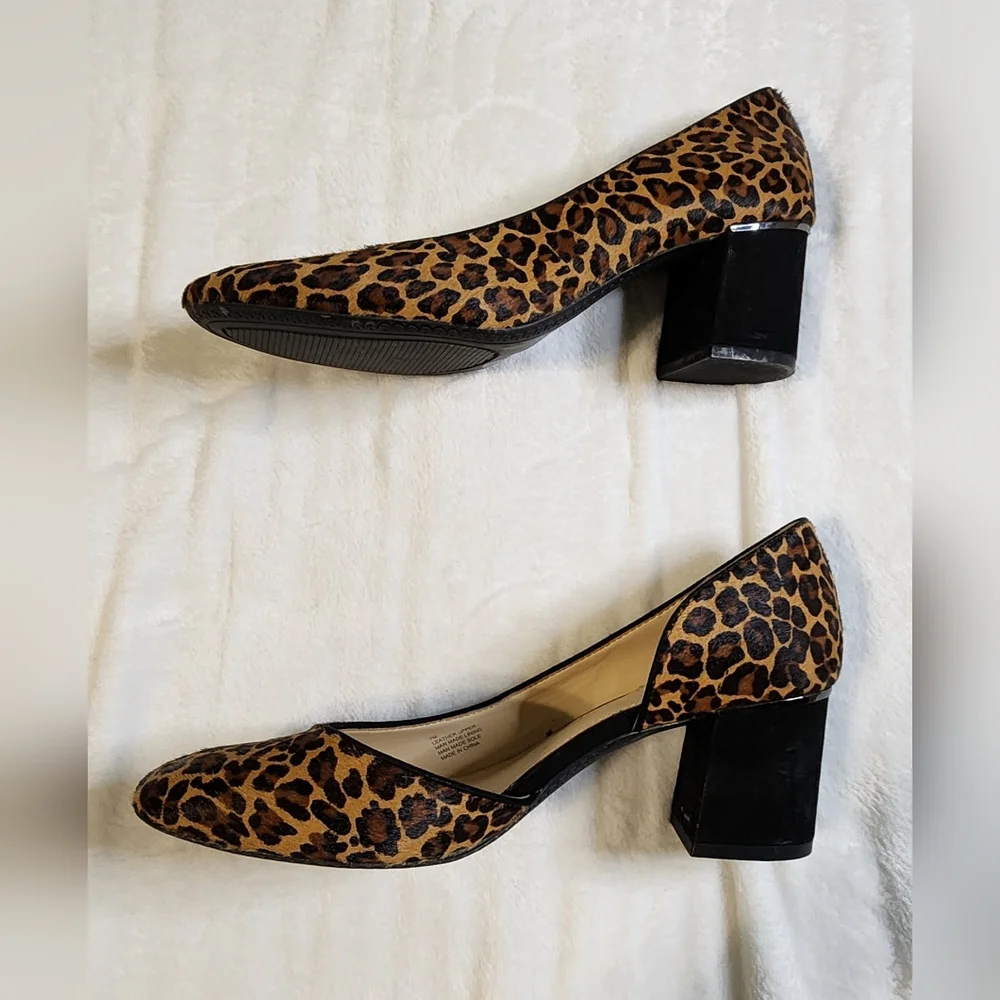 Calf Hair Leopard Print Heels By Alex Marie,‎ EUC, SIZE 7